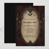 Vintage Vampire Halloween Party invitation 招待状 (正面/裏面)