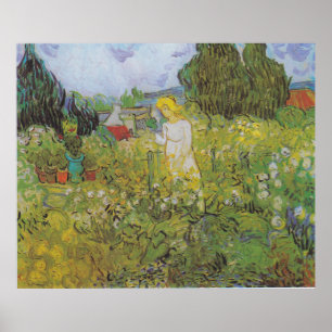 Vintage Van Gogh Marguerite Gachet in the Garden ポスター