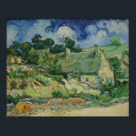 Vintage Van Gogh Thatched Cottages At Cordeville ポスター<br><div class="desc">Incorporated in the design on this product is a charming print of "Thatched Cottages At Cordeville" an oil on canvas painting created in 1890 by Vincent van Gogh. Vincent van Gogh (1853 – 1890) was a Dutch Post-Impressionist painter who in just over a decade created approximately 2, 100 paintings including...</div>