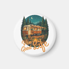 Vintage Van Life Good Life Adventure Camping Badge マグネット