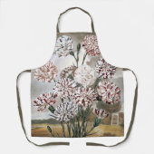 Vintage Variegated Carnation Flowers with Grey Sky エプロン (正面)