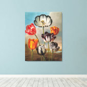 Vintage Variegated Tulip Flowers in a Landscape キャンバスプリント (インサイチュ (ウッドフロア))