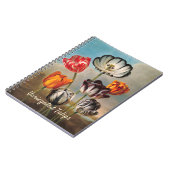 Vintage Variegated Tulip Flowers in a Landscape ノートブック (左側)