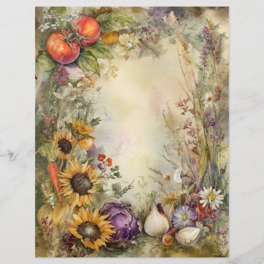 VINTAGE VEGGIE GARDEN JUNK JOURNAL PAPER (裏面)