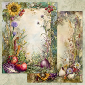 VINTAGE VEGGIE GARDEN JUNK JOURNAL PAPER