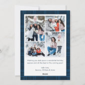 Vintage Velvet Christmas Blue Bow Coquette5 Photo シーズンカード (裏面)