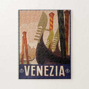 Vintage Venezia Venice Italy Travel Poster ジグソーパズル