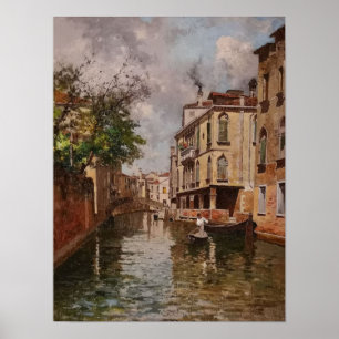 Vintage Venice Antonio Leto Venetian Canal ポスター