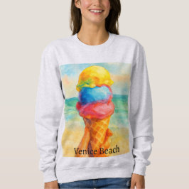 Vintage Venice Beach California Watercolor スウェットシャツ