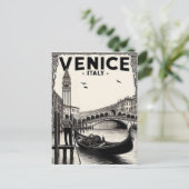 Vintage Venice Italy Gondola Travel  ポストカード (スタンド正面)