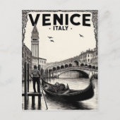 Vintage Venice Italy Gondola Travel  ポストカード (正面)