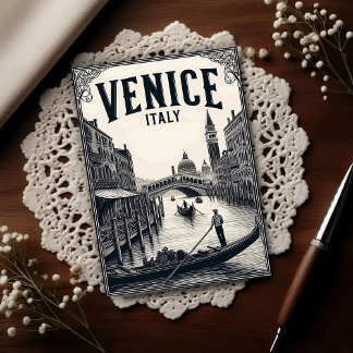 Vintage Venice Italy Gondola Travel ポストカード