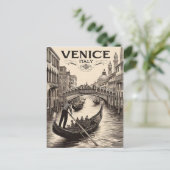 Vintage Venice Italy Gondola Travel ポストカード (スタンド正面)