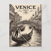 Vintage Venice Italy Gondola Travel ポストカード (正面)