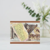 Vintage Vermont Map ポストカード (スタンド正面)