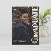 Vintage Vertical Art Deco Photo Graduation Party 招待状 (スタンド正面)