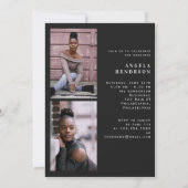 Vintage Vertical Art Deco Photo Graduation Party 招待状 (裏面)