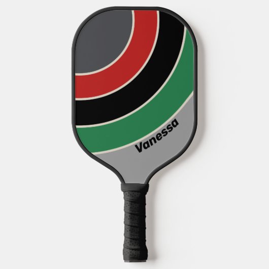 Vintage VHS Circle Stripe with Name ピックルボールラケット (正面)