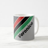 Vintage VHS Stripes with Name コーヒーマグカップ (正面右)