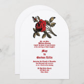 Vintage Victoria Era Floral Rose 招待状 (正面/裏面)