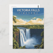 Vintage Victoria Falls Zimbabwe African Waterfall ポストカード (正面/裏面)