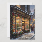 Vintage Victorian Apothecary Pharmacy Christmas シーズンカード (正面)