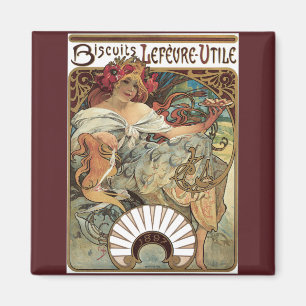 Vintage Victorian Art Nouveau by Alphonse Mucha マグネット