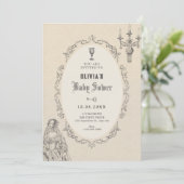 Vintage victorian baby shower 招待状 (スタンド正面)