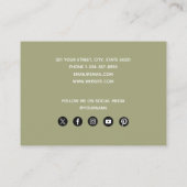 Vintage Victorian Botanical Stripes QR Code 名刺 (裏面)