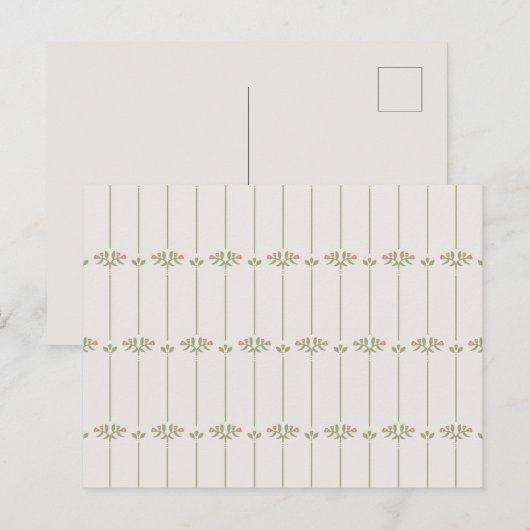 Vintage Victorian Botanical Traditional Lines ポストカード (正面/裏面)