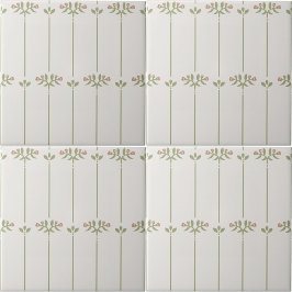 Vintage Victorian Botanical Traditional Stripes タイル