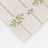 Vintage Victorian Botanical Traditional Stripes フリースブランケット (角)