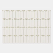 Vintage Victorian Botanical Traditional Stripes ラッピングペーパーシート (正面3)