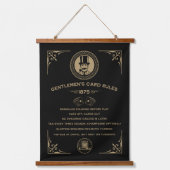 Vintage Victorian Card Game Rules 吊り下げ型タペストリー (正面)