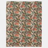 Vintage Victorian Christmas Baubles フリースブランケット (正面)