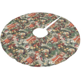 Vintage Victorian Christmas Baubles ブラッシュドポリエステルツリースカート