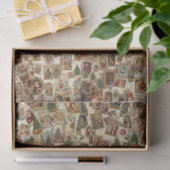 Vintage Victorian Christmas Collage Retro Holiday 薄葉紙 (ギフト)