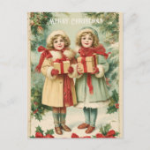 Vintage Victorian Christmas Postcard ポストカード (正面)
