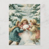 Vintage Victorian Christmas Postcard ポストカード (正面)