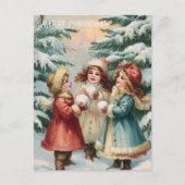 Vintage Victorian Christmas Postcard ポストカード (正面)