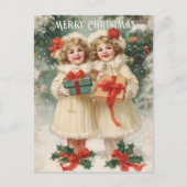 Vintage Victorian Christmas Postcard ポストカード (正面)
