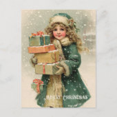 Vintage Victorian Christmas Postcard ポストカード (正面)