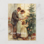 Vintage Victorian Christmas Postcard ポストカード (正面)