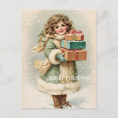 Vintage Victorian Christmas Postcard ポストカード (正面)