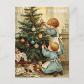 Vintage Victorian Christmas Postcard ポストカード (正面)