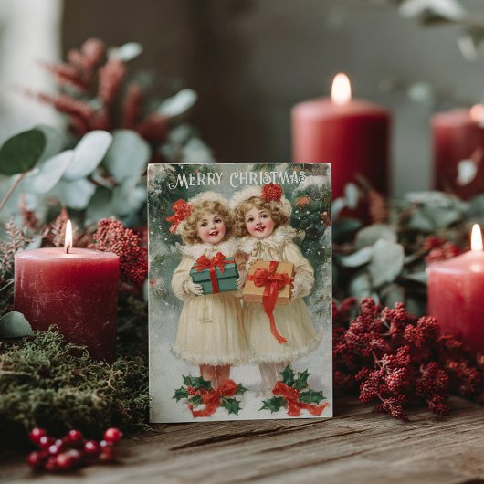 Vintage Victorian Christmas Postcard ポストカード