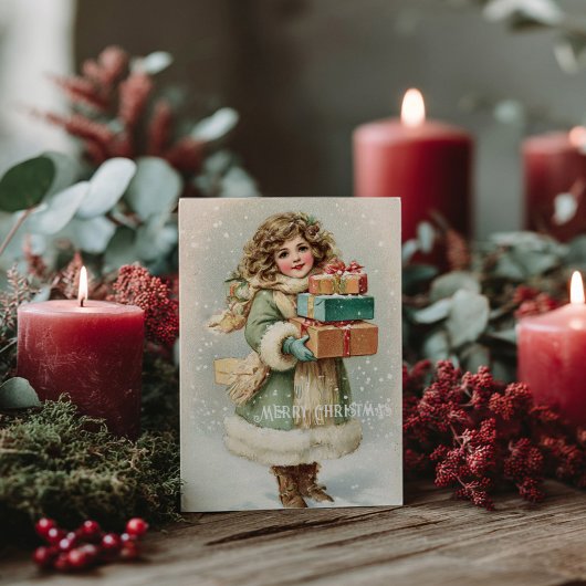 Vintage Victorian Christmas Postcard ポストカード