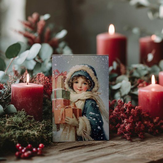 Vintage Victorian Christmas Postcard ポストカード