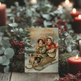 Vintage Victorian Christmas Postcard ポストカード