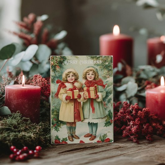 Vintage Victorian Christmas Postcard ポストカード